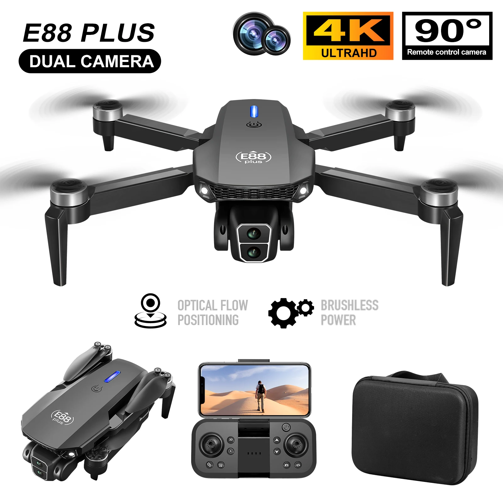 Drone Camera Night Vision - Nowy dron E88 Plus Quadcopter: 90